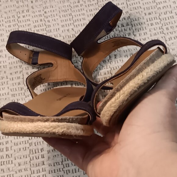Lucky Brand 'Garston' women's blue suede espadrille ankle strap sandals sz 7 M - Picture 7 of 12